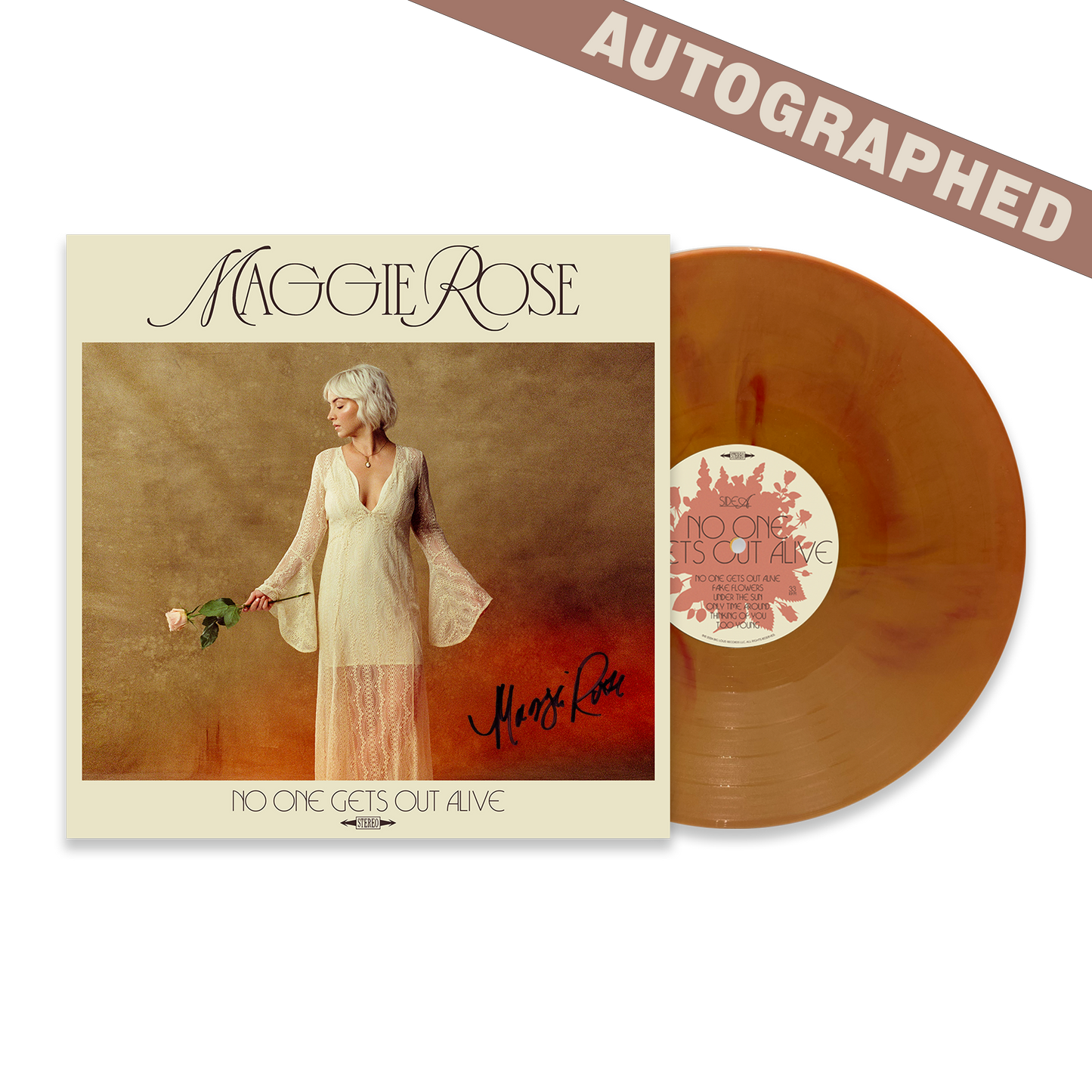 Autographed Orange Vinyl - No One Gets Out Alive - Artist Exclusive